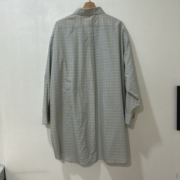 PAUL FREDRICK MENS CLASSIC FIT DRESS SHIRT YELLOW PLAID BUTTON DOWN Sz 20-35 - Picture 2 of 9